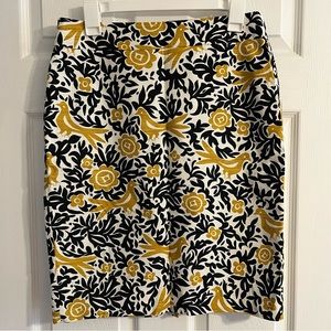 ann taylor bird design pencil skirt size 6